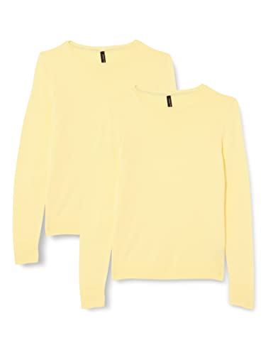 DeFacto Sweter normalny krój dla kobiet – sweter z golfem na topy damski (żółty, M), żółty, M