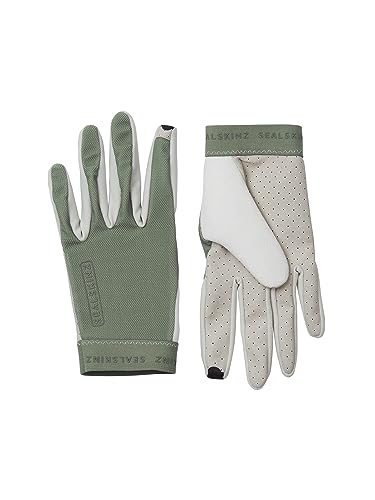 SEALSKINZ Damskie rękawiczki z perforowaną palmą Paston na zimną pogodę, zielone, L, ZIELONY, L