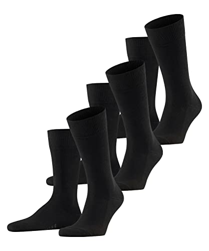 FALKE Mężczyźni Skarpety Family 3-Pack M SO Zrównoważona Bawełna jednokolorowe 3 Pak, Czarny (Black 3000), 39-42