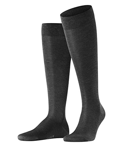 FALKE Mężczyźni Podkolanówki Tiago M KH Organiczna Bawełna długie jednokolorowe 1 Para, Szary (Anthracite Melange 3095), 39-40