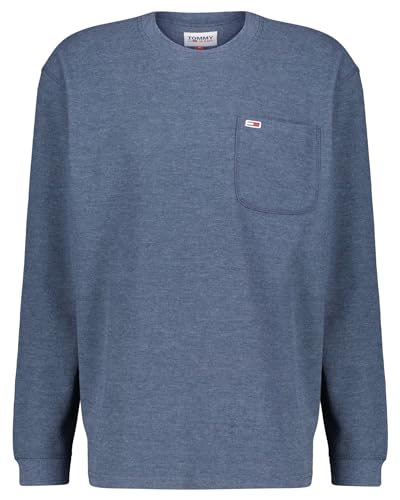 Tommy Jeans Męska koszulka TJM RLX Waffle Snit L/S dzianinowe topy, Ciemna granatowa, S