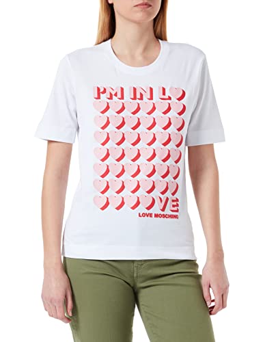 Love Moschino Koszulka damska z nadrukiem I'm in Love, Optyczny biały, 42