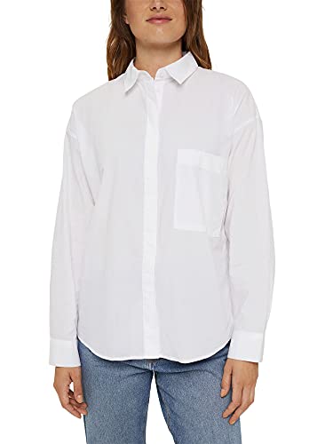 ESPRIT Bluzka koszulowa oversize ze 100% bawełny organicznej, biały, 42