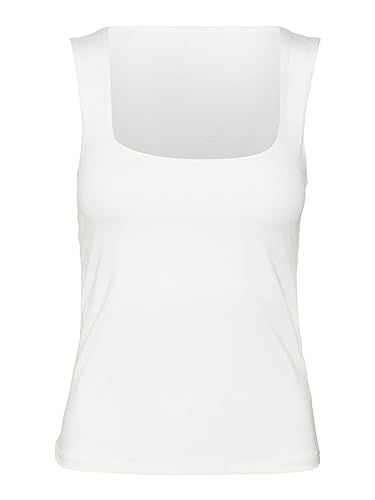 VERO MODA Damski top VMBIANCA SL Square Neck Top JRS NOOS, Snow White, XS