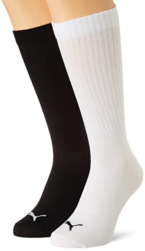 PUMA Męskie skarpety graficzne z logo Crew (4 sztuki), czarny/biały, 43-46 EU