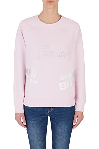 Armani Exchange Damski sweter Sustainable, długi rękaw, prążkowany mankiet, bluza, ilusion, bardzo mały, iluzja, XS