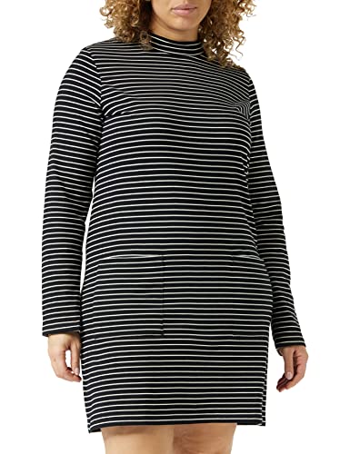 People Tree Damska sukienka w paski Carolyn, czarna, 14, Czarny, 40