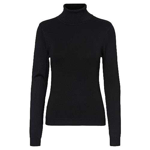 VERO MODA PETITE Damski sweter Vmglory Ls Rollneck Blouse Ga Noos Ptt, Schwarz, L (Wąska talia)