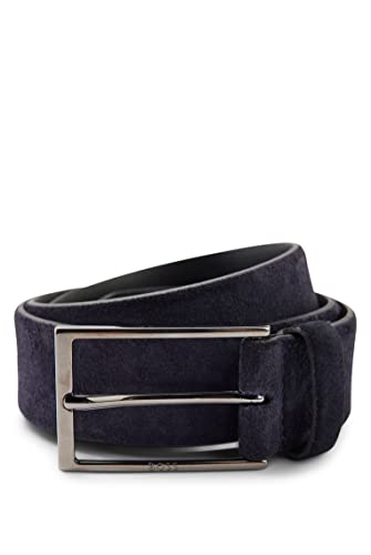 BOSS Męski pasek Calindo Sz35 z brązową klamrą z zamszu, NIEBIESKI, 95