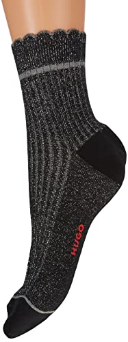 HUGO Damskie skarpety Sh Rib Lurex W, czarny (Black1), 39-42 EU