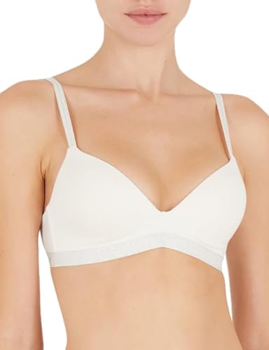 Emporio Armani Damski biustonosz Triangle Essential Studs Logo Padded Bra, Pale Cream, M