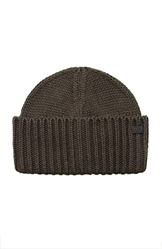 Calvin Klein Męska czapka zimowa męska Cuff Hat, Brązowe, duże prążkowane ściągacze, jeden rozmiar