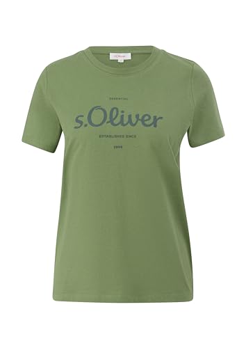 s.Oliver Sales GmbH & Co. KG/s.Oliver Damska koszulka z nadrukiem logo, zielony, 40