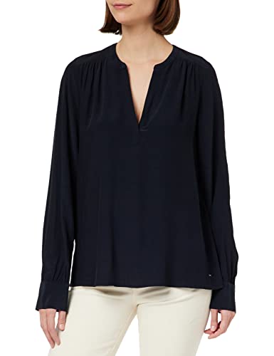 Tommy Hilfiger Bluzka damska Vis Solid Dekolt w serek Ls, pustynne niebo, 34