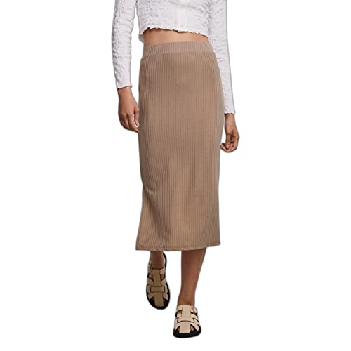PIECES Damska spódnica Pckylie Mw Midi Skirt Noos, silver mink, M