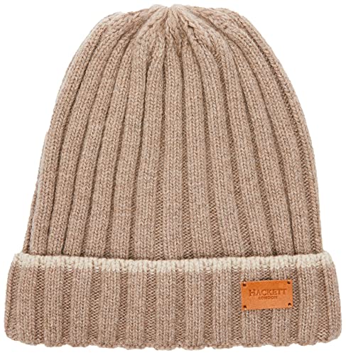 Hackett London Męska czapka beanie ECO Cash Beanie, szarobrązowa, jeden rozmiar