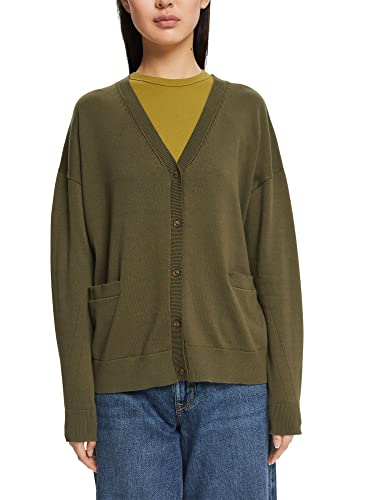 ESPRIT Kardigan z kieszeniami, khaki (Dark Khaki), XS
