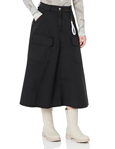 Love Moschino Canvas with Patch Pockets Spódnica midi z naszywanymi kieszeniami, czarna, 42 dla kobiet, czarny, 40