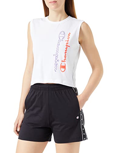 Champion Damski sportowy C-Sport szybkoschnący pionowy logo S/S tank top, biały, M