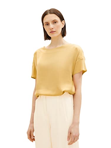 TOM TAILOR Damska satynowa bluzka t-shirt, 31648 - Fawn Beige, L