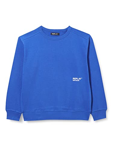 Replay Bluza chłopięca z logo bawełna, 689 Royal__, 14 lat