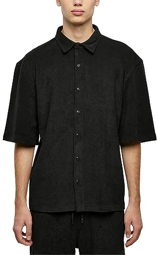 Urban Classics Męska koszula Boxy Towel Shirt Black M, czarny, M