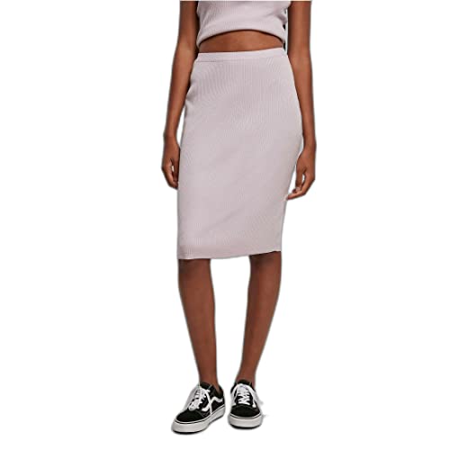 Urban Classics Damska spódnica z dzianiny midi, fioletowy, XXL