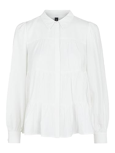 YAS Damska bluzka Yaspala Ls Shirt S. Noos, Star White, M
