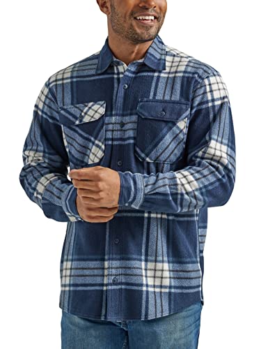 Wrangler Męska koszula z długim rękawem Plaid Fleece Shirt Jacket Button-Down
