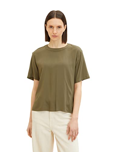 TOM TAILOR Damski koszulka bluzka 1031665, 11279 - Dry Greyish Olive, 34