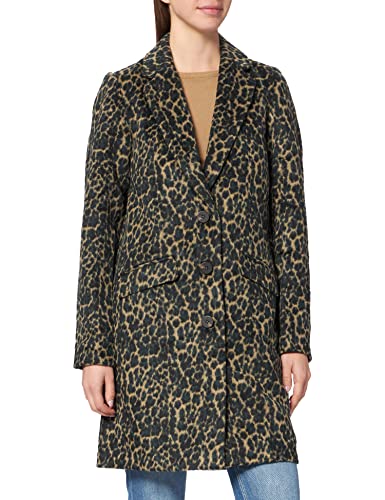 VILA Vileovita Coat/Su-Noos Płaszcz damski, Oko tygrysa / Aop:lia, 34