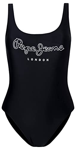 Pepe Jeans Damski jednoczęściowy kostium kąpielowy, Olena, czarny, XL, Czarny, XL