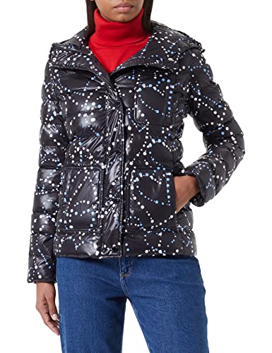 Love Moschino Light Technical Fabric, Personalized with Striped Tape And Patch. Kurtka damska, niebieski, 32