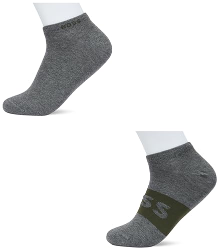 BOSS Męskie 2P AS Logo Col CC dwupak skarpet do sneakersów z mieszanki bawełny, Medium Grey33, 40-46