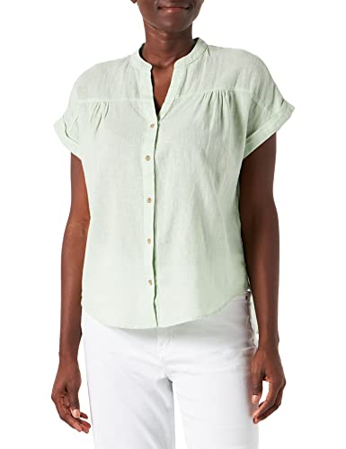 Springfield Damska koszula Camisa De Manga Corta Lino Cuello, Japo?ski persimmon Oscuro, 34 PL