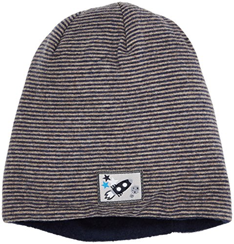 Sterntaler Chłopcy dwustronna czapka beanie z motywem łap, niebieski (Marine 300), 47 cm