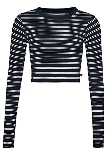 Superdry Koszula Vintage Tiny L/S Top Black/White Stripe 34 Damski, Black/White Stripe, 32