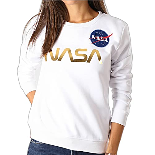 ALPHA INDUSTRIES New Basic Sweater Wmn Bluza Damska, Biały/Metalgold, S