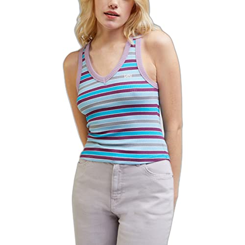 Lee Damski t-shirt 70S Rib Top T-Shirt, Shasta Blue, XL, Shasta Blue, XL