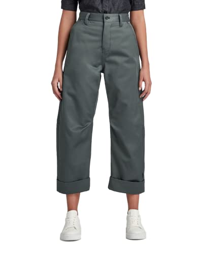 G-STAR RAW Damskie spodnie Eve 3d Mid Waist Wide Leg Pants, szary (grafitowy C657-996), 33W (Regularny)