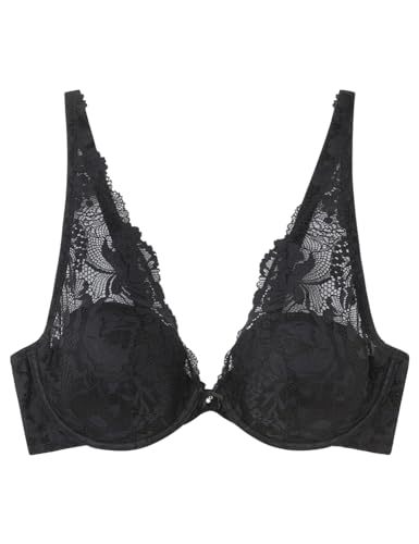 Women'secret INTUITIVE Biustonosz Halter Faszerowany Koronka Czarny, czarny, 90B