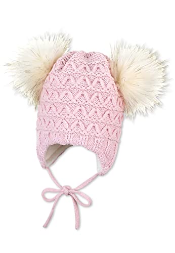 Sterntaler Strickmütze Struktur z Ohrenklappen, Czapka dziewczęca, Rosa, Różowy