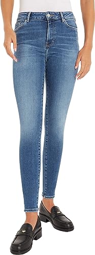 Tommy Hilfiger Damskie spodnie jeansowe CRV TH Harlem U Skinny HW Leo, 46, Lew, 72
