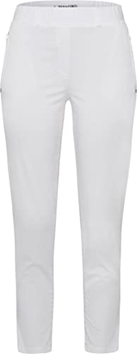 Raphaela by Brax Damskie spodnie Lavina Zip 6/8 Super lekkie bawełniane spodnie, białe, 42K, biały