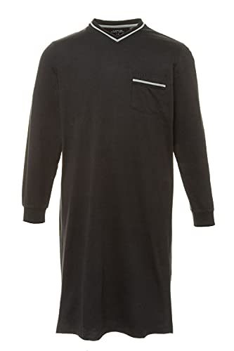 JP 1880 Męskie, duże rozmiary, duże rozmiary, męska koszula nocna, odzież domowa, uniwersalna, długi rękaw, do rozm. 8XL 721331, czarny, XXL
