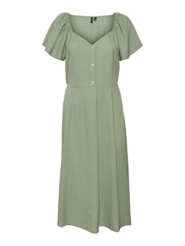VERO MODA Damska sukienka Vmmymilo Ss Calf Dress WVN Ga, Reseda, XS