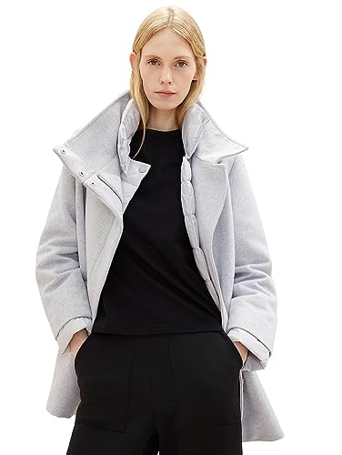 TOM TAILOR Płaszcz damski ze stójką, 25128-soft Light Grey Melange, XXL