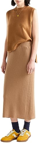 United Colors of Benetton Kamizelka damska sweter, Wielbłąd 70g, L