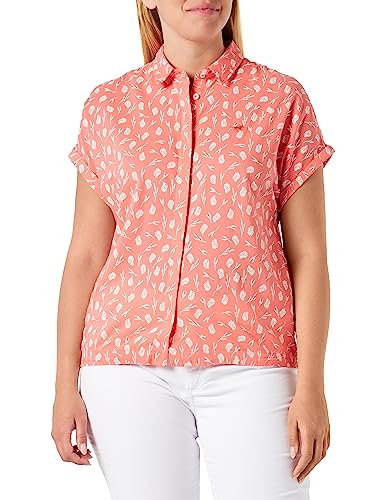 MUSTANG Damski styl ELSA Basic Blouse bluzka, 2312_Discharge_red 12441, 36, 2312_discharge_red 12441, 36