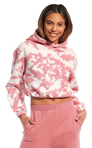 Lights & Shade LSLSWT030 damski top z kapturem tie-dye z kapturem, fioletowy różowy, XL